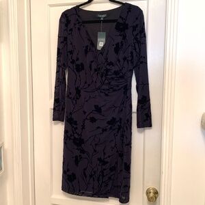 Ralph Lauren Navy Floral Cocktail Dress